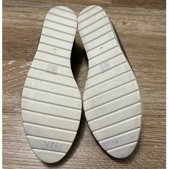 Eileen Fisher Humor Suede Leather Taupe Gray Wedge Ballet Flats Size 8 - Picture 10 of 11